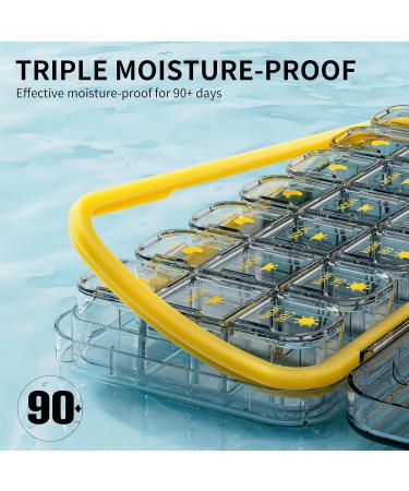 21 Cells Pill Organizer - Waterproof & Moistureproof Large Capacity Daily Case for Travel & Home Removable Compartments - Green - Buy Online on GoSupps.com