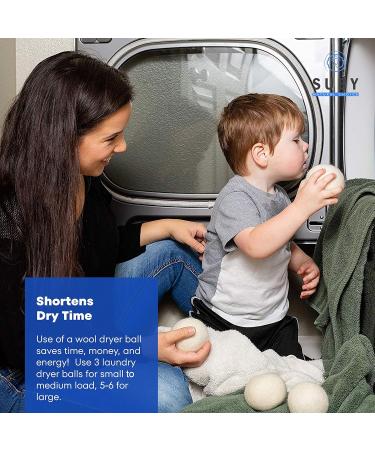 Wool Dryer Balls - Natural Fabric Softener Reusable Reduces Static & Wrinkles | Extra-Large Eco-Friendly Dryer Sheet Alternative (Pack of 6 - Buy Online on GoSupps.com