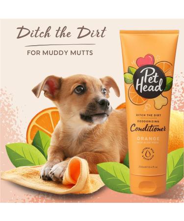 Pet Head Ditch the Dirt Orange Scent Dog Conditioner 250ml - Best Smelly Dogs Deodorizing Vegan Formula for Puppies - Buy Online on GoSupps.com