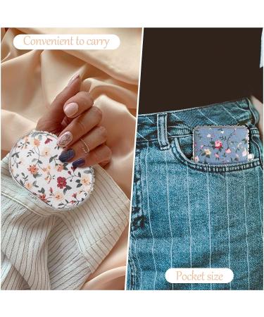 Blulu Flower Compact Mirror for Purse - Retro Floral Pocket Makeup Mirror for Women - Portable Travel Mirror (Silver Edge) - Buy Online on GoSupps.com