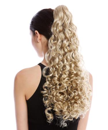 WIG ME UP - 9563B-V-22 hairpiece braid ponytail long voluminous heavily curled curly light blonde champagne 60 cm
