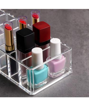 Kurtzy Transparent Acrylic Eyeshadow Makeup Organizer - 8 Compartment Compact Storage for Eyeshadow Rouge & Bronzer | L21.5 x W8.5 cm - International Shipping - Buy Online on GoSupps.com