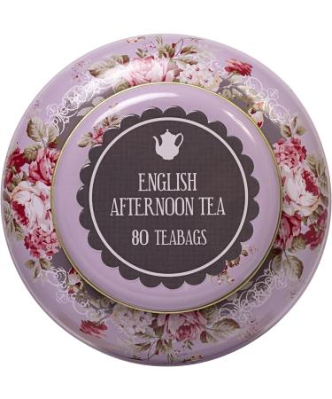 New English Teas Lavender Vintage Floral Tea Caddy with 80 English Afternoon Teabags - Buy Online on GoSupps.com