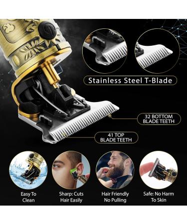 BARBOSSO Men's Beard Trimmer - Cordless Hair Clippers - Electric Rechargeable - Zero Gap T Blade - Precision Detailer for Head Haircuts Facial Stubble Sideburns Moustache - Male Grooming Kit - Buy Online on GoSupps.com