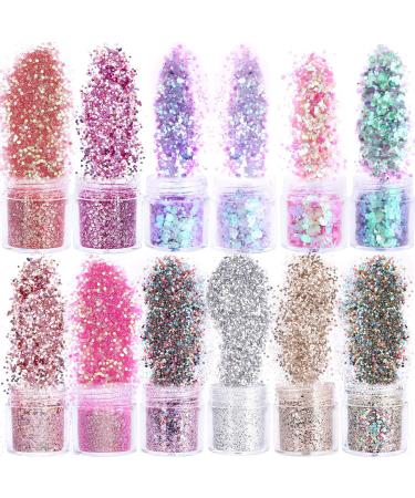 Howaf 12-Box Glitter Set for Nails Face & Body - Premium Makeup Glitter for Art Festivals & Halloween Decor - Buy Online on GoSupps.com