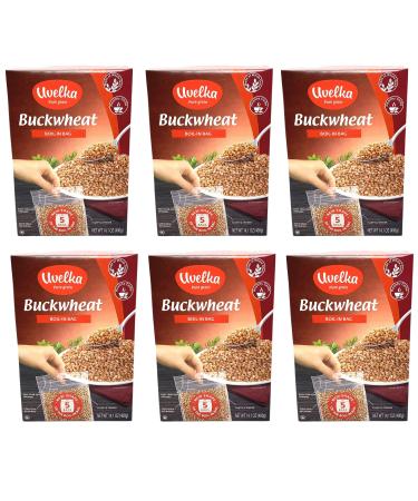 Uvelka Kasha Buckwheat BOIL IN BAG - 5x80Gr (14oz), Pack of 6, Organic Food 5 Count (Pack of 6)