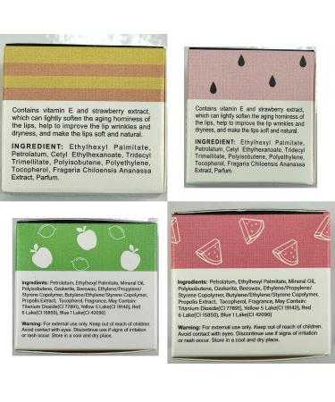 4 PCS Bee Lip Balm Lip Mask Honey Pot Valentines Day Gifts Honey & Strawberry & Watermelon & Apple Lime Lip Sleeping Mask Propolis Moisturizing Lip Balm with Stick Galentines Day Gifts Party Favors - Buy Online on GoSupps.com