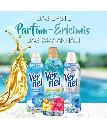 Venel Aromatherapy Maledive Fabric Softener 12x37 WL - Long-Lasting Laundry Scent with Essential Oils 444 Washloads 814ml Recyclable Bottle - Fresh 24/7 - Buy Online on GoSupps.com