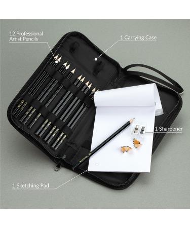 16 Piece Drawing and Sketching Pencil Set with Zippered Carrying Case - Buy Online on GoSupps.com