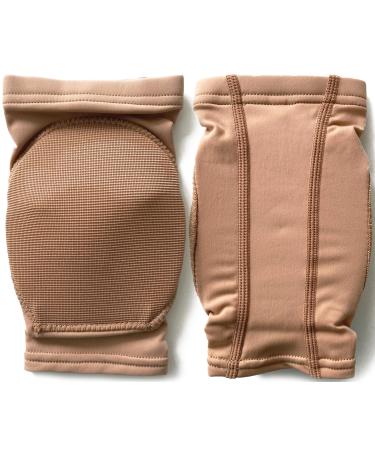 DANCEYOU Dance Knee Pads Hard Sponge Volleyball Knee Brace for Big Kid Teen Adults Football Pole Dancer Workout Knee Protector Medium Tan - Buy Online on GoSupps.com