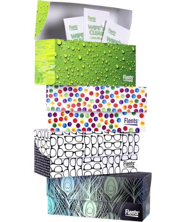 Flents Wipe N Clear Lens Wipes - 25 Count Streak-Free & Anti-Fog Cleaning Cloths for Glasses Sunglasses & Camera Lenses - Portable Individually Wrapped Assorted Patterns - Buy Online on GoSupps.com