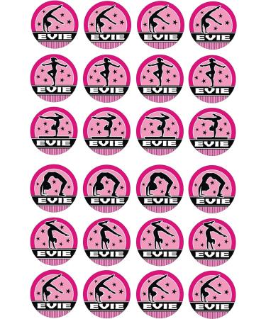24 edible PRE CUT personalised pink gymnast gymnastics style kids childrens party decorations Wafer Paper Cupcake Fairy Cake Toppers - Buy Online on GoSupps.com