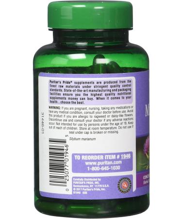 Puritan's Pride Milk Thistle 1000mg 4:1 Extract Softgels - 180 Count (Pack of 2) | Silymarin Liver Support - Buy Online on GoSupps.com