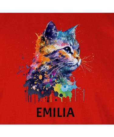 Personalized Cat Lover T-Shirt for Men - Custom Name Gift by Shirtracer - Red Cat Design 03 - Buy Online on GoSupps.com