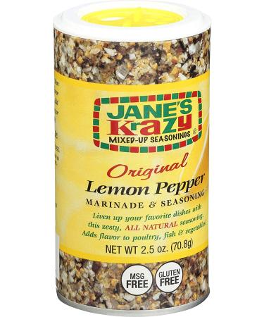 Jane's Krazy Seasonings Lemon Pepper Marinade & Seasoning - 2.5 oz - Flavorful Mixed-Up Spice Blend - Buy Online on GoSupps.com