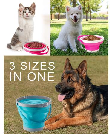 Foldable Pail Bucket Set of 3 | Collapsible Multi-Purpose Buckets for Beach, Camping, Pets | Half Gallon (2 Liters) Capacity - Buy Online on GoSupps.com