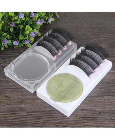 Beauty7 U Curved 2-in-1 Eyelash Extension Holder & Jade Stone Adhesive Pallet - Perfect for False Lashes (White - Buy Online on GoSupps.com