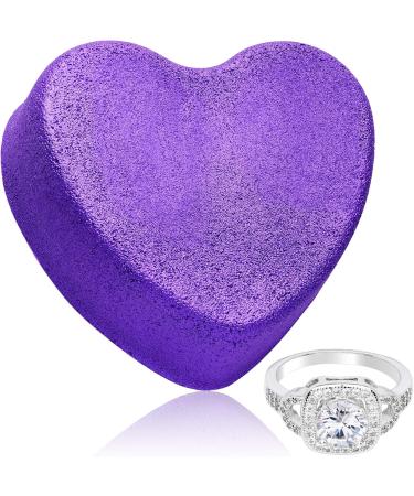 Size 5 Cosmic Love Heart Bath Bomb with Jewelry | USA-Made Skin Moisturizing Fizzie | Purple | 1 Count - Buy Online on GoSupps.com