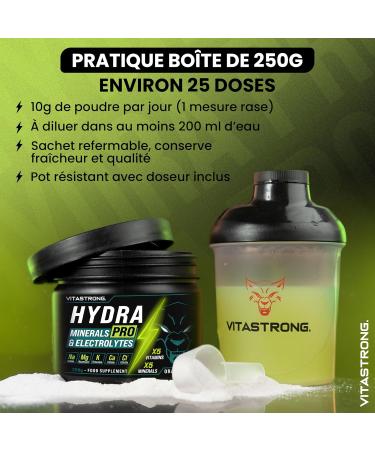 Electrolyte Poudre Vitastrong Hydra Pro 250g Pre Workout avec 5 Min raux 5 Vitamines Rhodiola Rosea Vitamine C Calcium Magn sium Malate Potassium Citrate Vitamine B12 Niacine B3 Go t Orange - Buy Online on GoSupps.com