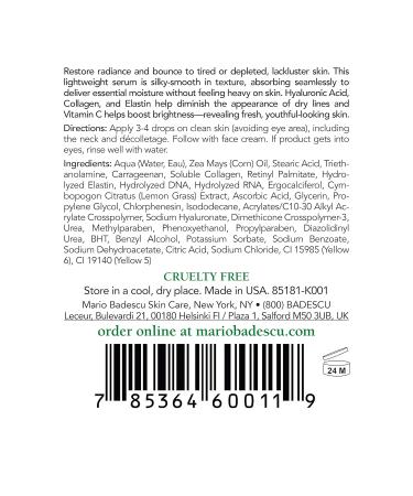 Buy Mario Badescu Hyaluronic Emulsion with Vitamin C - Hydrating Skin Brightening Serum for Radiance & Youthful Glow - 1 Fl Oz - Buy Online on GoSupps.com