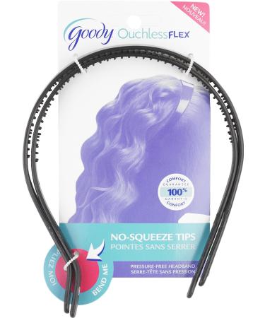 Goody Ouchless Flex Thin Pressure-Free Headband 2 Count (Pack of 3)