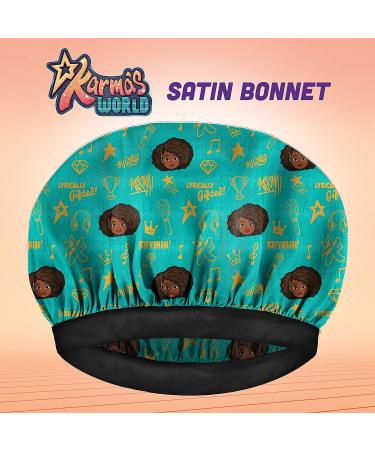 Karma's World Teal Satin Bonnet with Inspirational Quotes - Buy Online on GoSupps.com