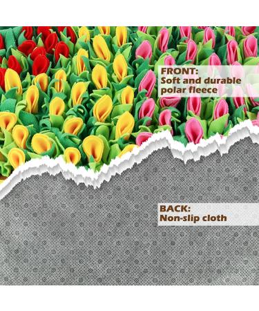 MHTTEC Dog Sniffing Mat Tulip Snuffle Mat for Dogs 60cm x 40cm Dog Nosework Feeding Mat Polar Fleece Interactive Dog Toys Enrichment Pet Foraging Mat for Smell Training and Slow Eating Flowering Shrubs 60cm*40cm - Buy Online on GoSupps.com