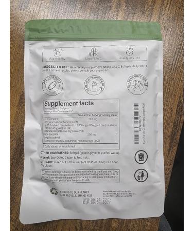 Cures For Life Oil of Oregano Softgels 6000mg High Potency with 165mg Carvacrol & 200mg Black Seed Oil 2-in-1 Immune Support & Digestive Health 300 Softgels Oregano Oil Capsules Supplement - Buy Online on GoSupps.com