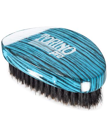 Torino Pro Medium Hard Palm Curve Wave Brush By Brush King - 1770-360 Curved Medium Hard Palm - Great for Wolfing - For 360 Waves Blue 1 Count (Pack of 1)