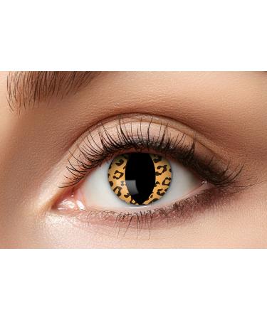 Eyecatcher 84078841-758 - Colored contact lenses 1 pair for 12 months red carnival Mardi Gras Halloween Leo Cat
