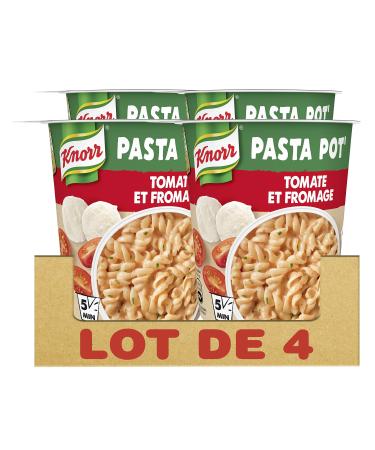 Knorr My Pasta Pot Express Meal Single Portion Pasta Tomatoes and Cheese (Pack of 4x65g)