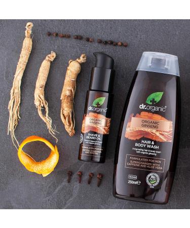Dr Organic Ginseng Beard Oil Soften Condition Soothe Natural Vegan Cruelty-Free Paraben & SLS-Free Organic 50ml - Buy Online on GoSupps.com