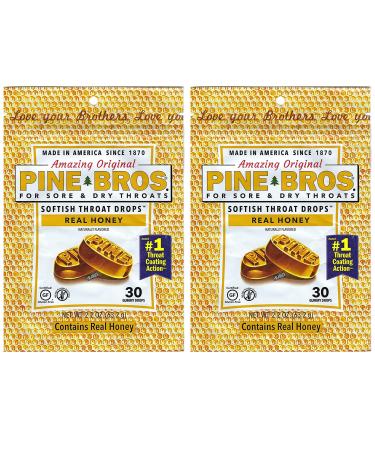 ArkiFACE Pine Bros. Softish Throat Drops 30 Drops - Pack of 2