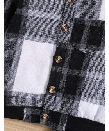 Qiraoxy Toddler Boy Plaid Hoodie & Sweatpants Set | 3-4 Years | Black - Buy Online on GoSupps.com