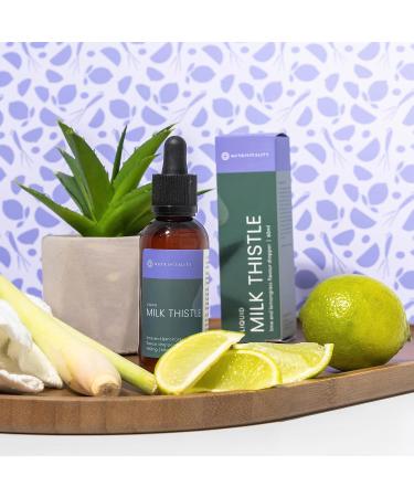 Nutrivitality Liquid Milk Thistle Dropper 60 ml - 30 Days - Contains Silymarin - Natural Detox - Reduces oxidative Stress - Liver and Metabolism Support - Lime & Lemongrass Flavour - Buy Online on GoSupps.com
