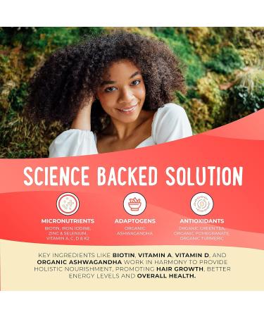 Mama Natural Hair Growth Vitamins | Organic Vegan Non-GMO | Postpartum Support | 30 Serves in Glass Packaging - Buy Online on GoSupps.com