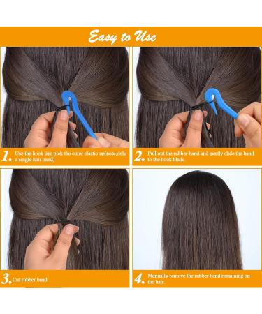 5 Pcs Elastic Hair Bands Remover Cutter Pony Picks for Cutting Pony Rubber Hair Ties No Pains No Harm Premium Ponytail Remover Tools (2Purple Blue Red Yellow) - Buy Online on GoSupps.com