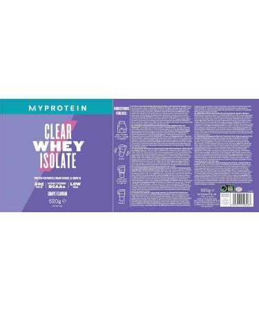 Clear Whey Protein Isolate Sample Pack - 20 Servings - Refreshing Shake Alternative - 20g Protein, 4g BCAA - Myprotein 500g - Buy Online on GoSupps.com