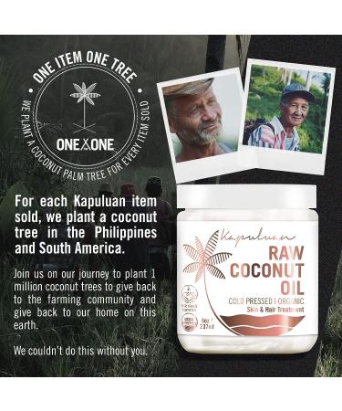 Organic Coconut Oil for Hair & Skin - Raw Extra Virgin, Cold Pressed with MCTs for Hair Growth - 8oz (Pack of 1) - Ideal for Body Care, Haircare, Babies, Dogs & Pets - Buy Online on GoSupps.com
