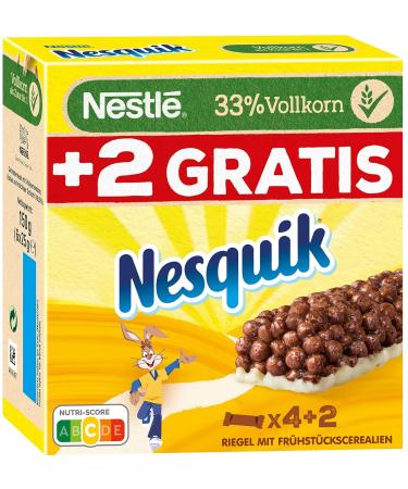 NESTL NESQUIK Cereal Bars - Pack of 8 (6x25g) | Delicious Snack with 3 Types of Cereals - International Shipping Available - Buy Online on GoSupps.com