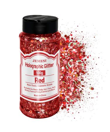 HOLOGRACHIC Chunky Glitter red 100g chunky sequins glitter craft glitter for resin face nail body slime festival party art