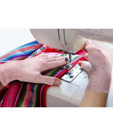 Compression Gloves for Arthritis Pain Relief - Pink (Open Fingertips) S | Doctor Developed & Written Handbook | Hand Support for Men & Women - Buy Online on GoSupps.com