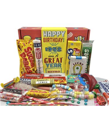 RETRO CANDY YUM  1952 70th Birthday Gift Box Nostalgic Candy Mix from Childhood for 70 Year Old Man or Woman Born Back in 1952 Jr