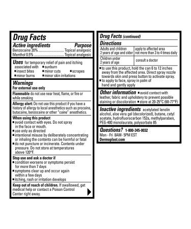 Dermoplast Pain & Itch Relief Spray 2.75oz - Minor Cuts, Burns, Bug Bites - Buy Online on GoSupps.com