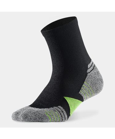WANDER Men's Athletic Ankle Socks 6 Pairs - Black Green - Sizes 10-12 | Running & Cycling Low Cut Sport Socks - Buy Online on GoSupps.com