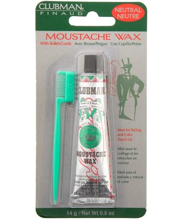 Clubman Moustache Wax Neutral 0.5 oz (Pack of 5) - Unscented 0.5 Ounce - Set of 5 - Buy Online on GoSupps.com