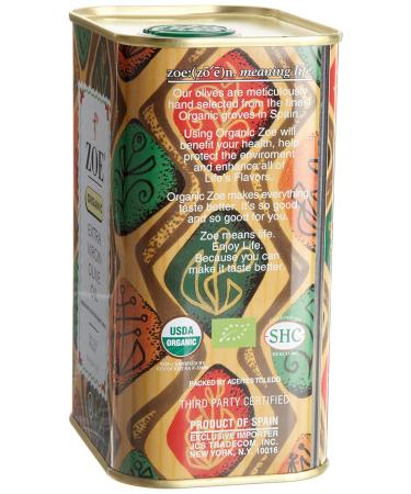 Zoe Organic Extra Virgin Olive Oil Tin - BPA Free Lining - 25.5oz (Pack of 2) - Buy Online on GoSupps.com