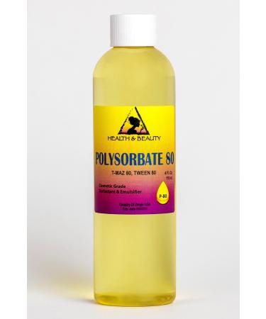 HEALTH & BEAUTY Polysorbate 80 T-MAZ 80 Tween 80 Solubilizer Surfactant & Emulsifier 100% Pure 4 oz