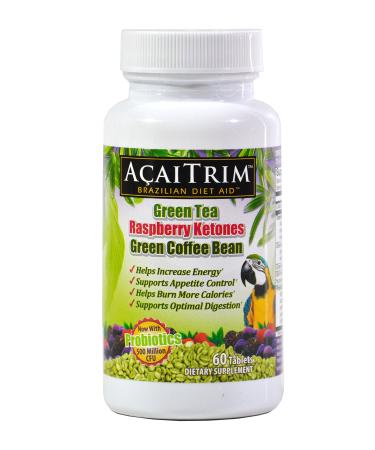 AcaiTrim- Weight Loss Supplement- Green Tea Extract Green Coffee Bean Extract Raspberry Ketones Acai & Probiotics   Supports Metabolism & Energy for Men & Women- 60 Acai Berry Capsules