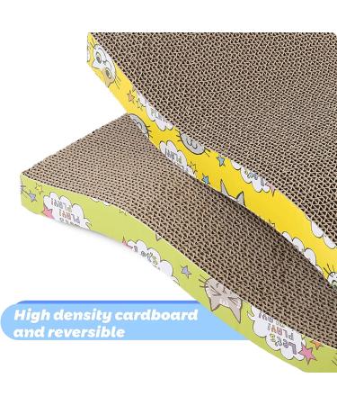Primepets Cat Scratching Pads with Catnip - Corrugated Cardboard Cat Scratcher for Indoor Cats - Wave Shaped Reversible Board - Furniture Protector - Large - 1 pack - Buy Online on GoSupps.com